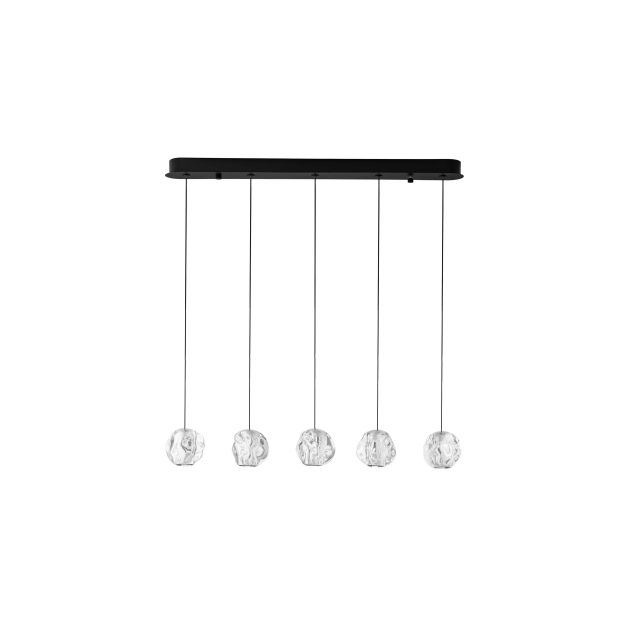 Nova Luce Ifos - hanglamp - 10 x 150 x 84 cm - 25W dimbare LED incl. - zandzwart en chroomkleurig metaal