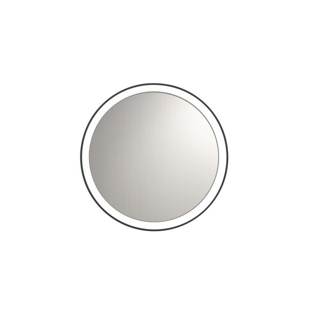 Nova Luce Onar - spiegel met verlichting - Ø 58 x 6 cm - 21W LED incl. - zandzwart