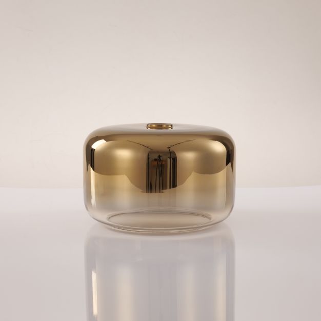 Artdelight Casino - glazen lampenkap - Ø 28 x 17 cm - goud