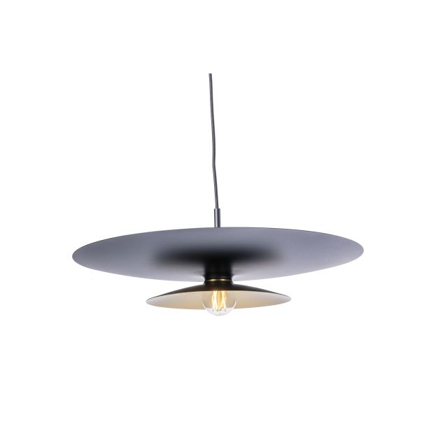 Artdelight Linares - hanglamp - Ø 50 x 16,5 cm - zwart