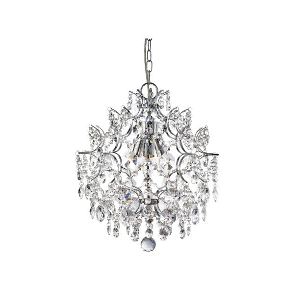 Searchlight Harrietta - hanglamp - Ø 38 x 175 cm - chroom
