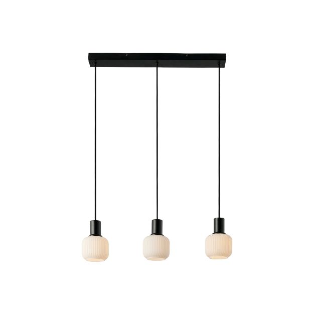 Nordlux Milford - hanglamp - 52 x 10 x 144,40 cm - zwart met wit