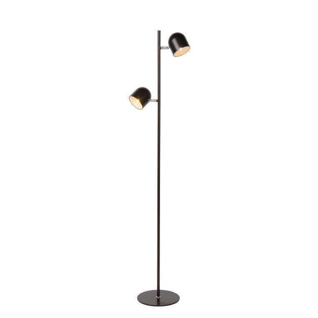Lucide Skanska - staanlamp - 32 x 23 x 141 cm - 2 x 5W dimbare LED incl. - zwart