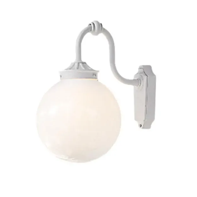 Konstsmide Arcturus Down - buiten wandlamp - 25 x 37 x 42 cm - IP23 - wit en opaal