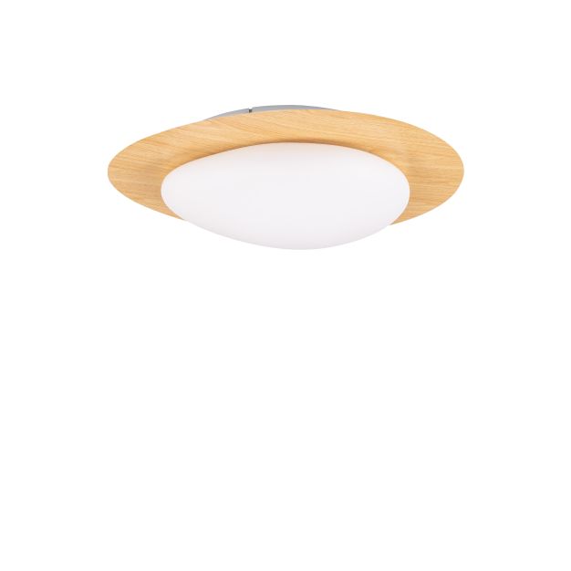 Nova Luce Nimbus - plafondlamp - Ø 47 x 11,5 cm - 21W dimbare LED incl. - hout