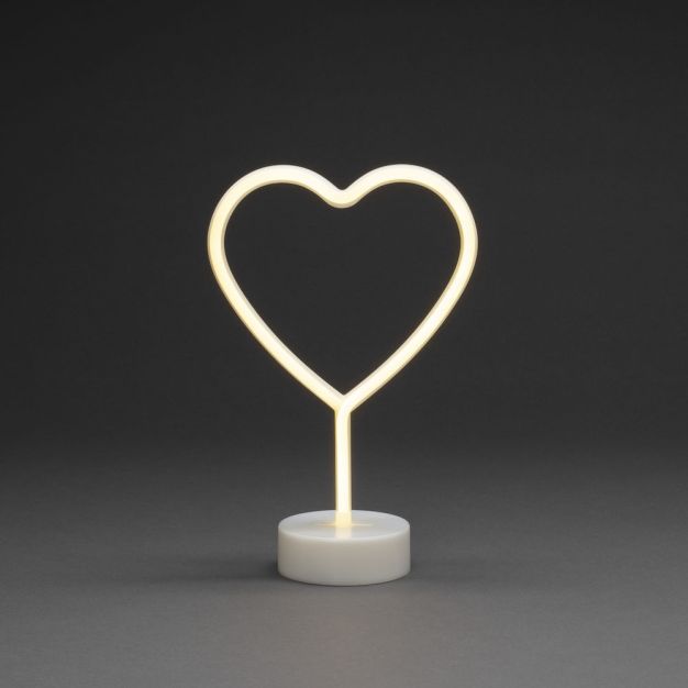 Konstsmide kerstverlichting - neonhart op batterijen - 20 x 10 x 30,5 cm - wit