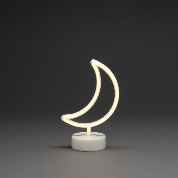 Konstsmide kerstverlichting - neonmaan op batterijen - 16 x 10 x 26 cm - wit