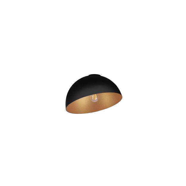 Nova Luce Onia - plafondlamp - Ø 29 x 19 cm - zandzwart en goud