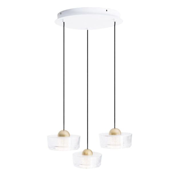 Maxlight Lipari - hanglamp - Ø 35 x 180 cm - 22W LED incl. - geborsteld goud