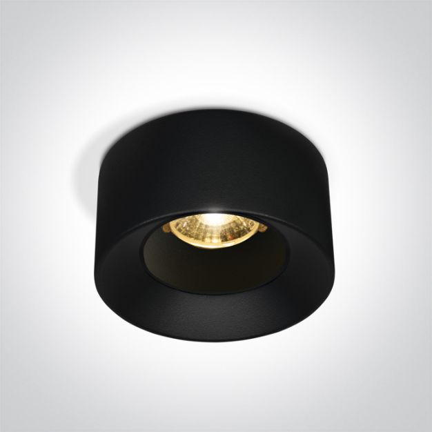 ONE Light Recessed Spots Fixed LED - inbouwspot - Ø 65 mm, Ø 54 mm inbouwmaat - 7W LED incl. - zwart