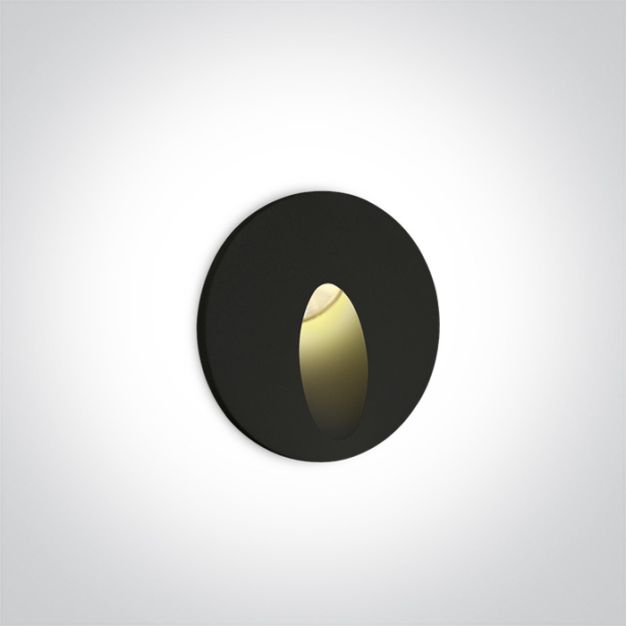 ONE Light Indoor/Outdoor Dark Light Wall Recessed - inbouw wandverlichting - Ø 62,5 x 4,5 cm - 3W LED incl. - IP54 - zwart