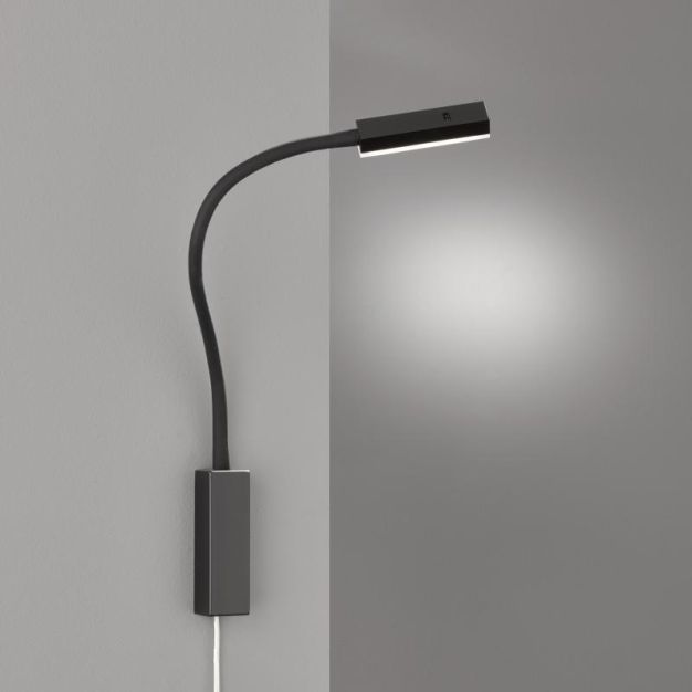 Fischer & Honsel Raik - wandverlichting met gebarencontrole - 4 x 4 x 57 cm - 5W LED incl. - mat zwart