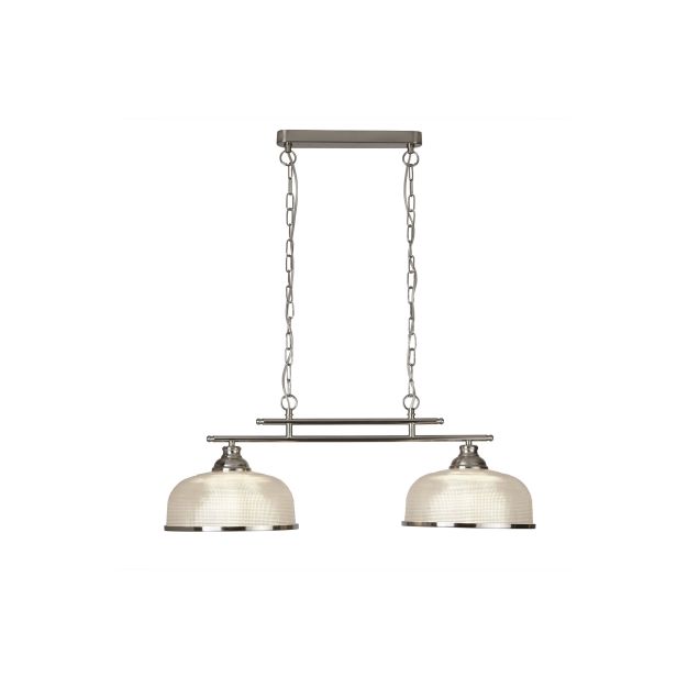 Searchlight Bistro II - hanglamp - 75 x 27 x 80 cm - satijn zilver
