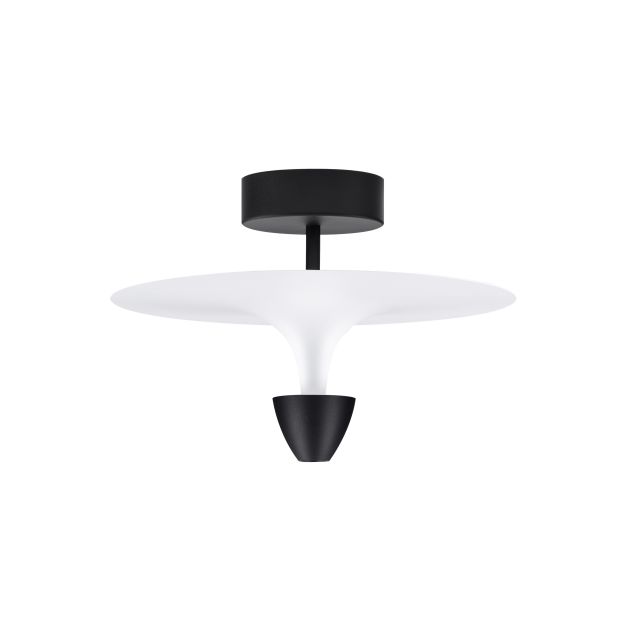 Nova Luce Luet - plafondlamp - Ø 34 x 24 cm - 11W LED incl. - zandzwart en wit