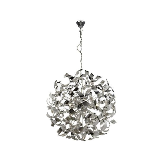 Searchlight Curls - hanglamp - Ø 60 x 110 cm - chroom