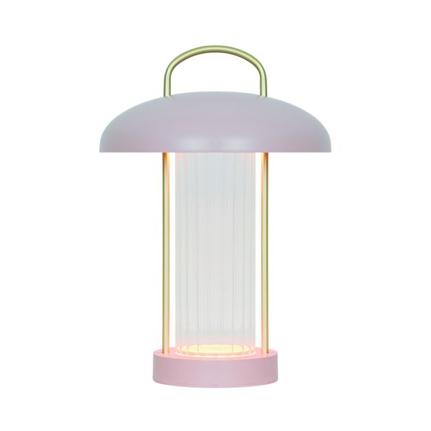 Nordlux Mirano - draagbare tafellamp met oplaadbare batterij - Ø 20 x 29 cm - 3 stappen Moodmaker functie - 3W LED incl. - oudroze