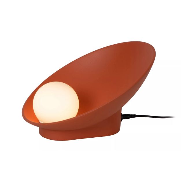 Lucide Raynell - tafellamp - 23,5 x 26,2 x 15,3 cm - 6W dimbare LED incl. - terracotta