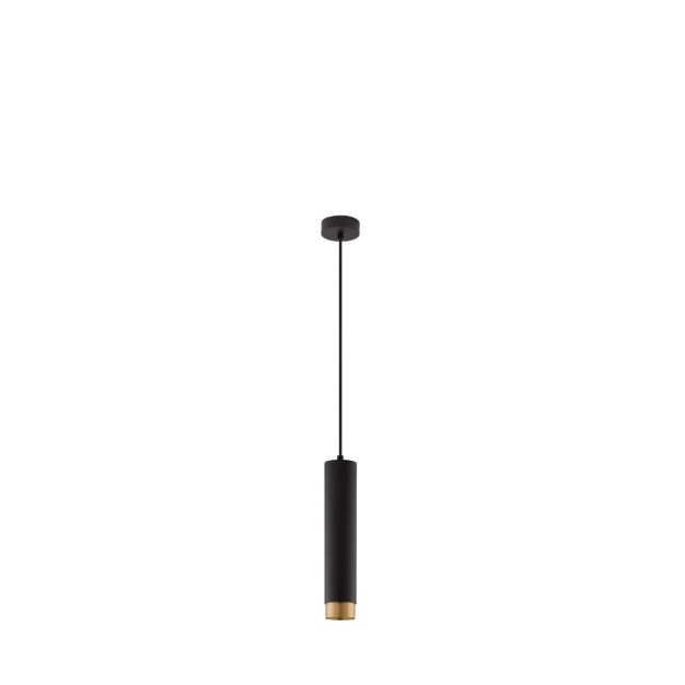 Nova Luce Pogno - hanglamp - Ø 5,9 x 150 cm - zwart en goud