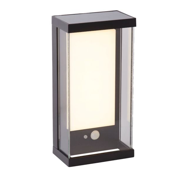 Searchlight Shine -  buiten wandverlichting met sensor op zonne-energie - 25,3 x 12,2 x 8,5 cm - 1W LED incl. - IP54 - antraciet
