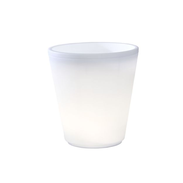 Konstsmide Assisi Big - bloempot - 37 x 40 x 37 cm - 2,4W LED incl. - IP44 - wit