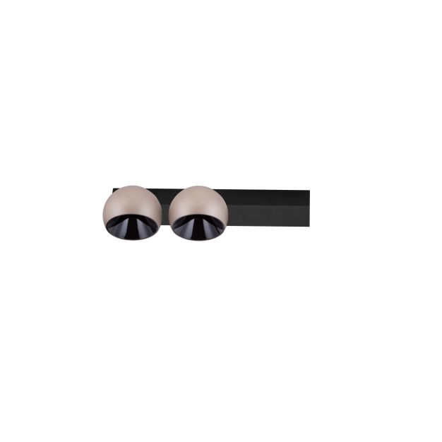 Nova Luce Lusa - wandlamp - 36 x 14 x 10 cm - 21W dimbaar LED incl. - Moca-koffie en zwart