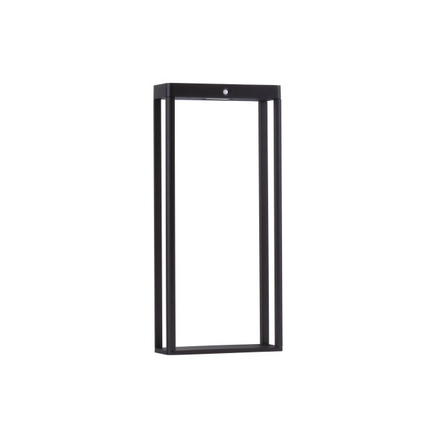 Nova Luce Berni - tuinpaal met sensor op zonne-energie - 23 x 50 x 8,6 cm - 2W LED incl. - IP65 - donker antraciet