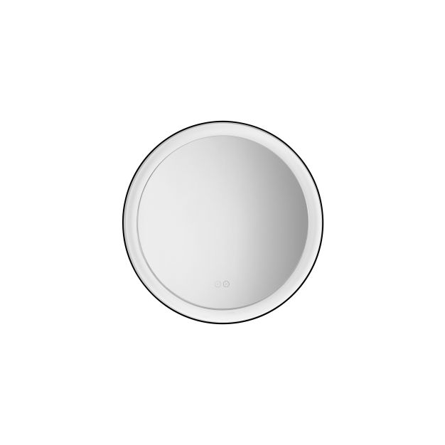 Nova Luce Ural - spiegel met verlichting - Ø 60 x 3,5 cm - 20W LED incl. - IP44 - zandzwart en wit