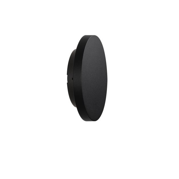 Nova Luce Nitro - buiten wandverlichting - Ø 15 x 3,5 cm - 12W LED incl. - IP65 - zandzwart