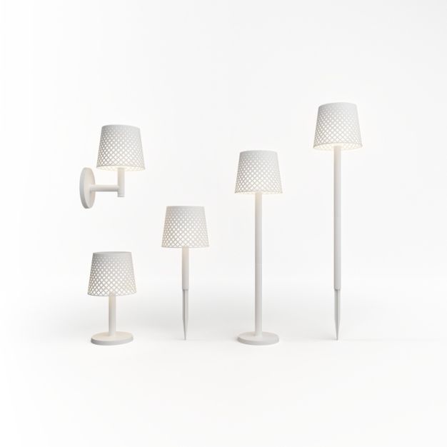 New Garden Greta - buiten tafel-, vloer-, of wandlamp op zonne-energie met USB-poort - 80 x 20 x 14 cm - IP65 - wit
