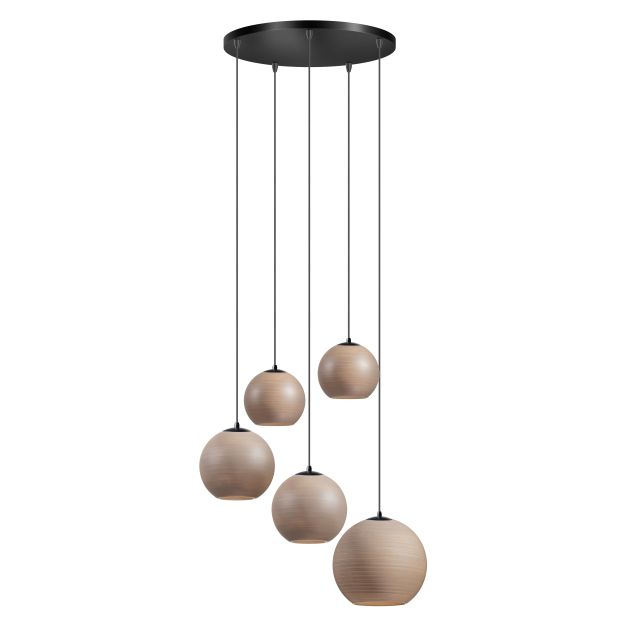 ETH Orb Saturn - hanglamp - Ø 65 x  350 cm - zwart en taupe