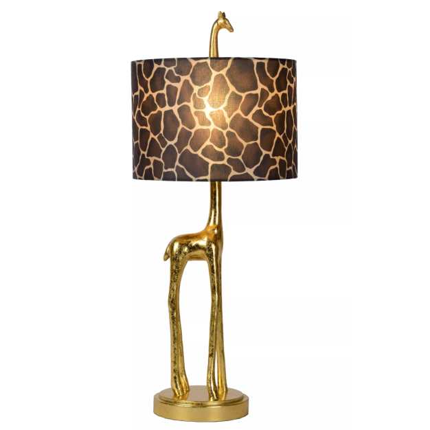 Lucide Extravaganza Miss Tall - tafellamp - Ø 25 x 60,5cm - Mat goud