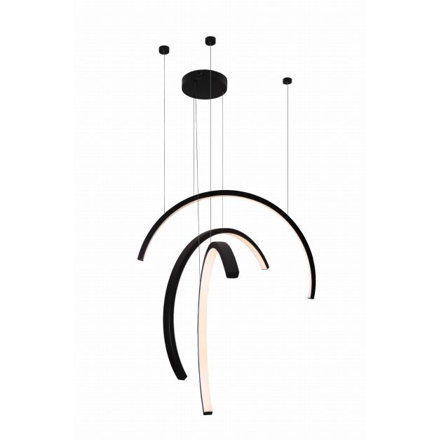 Maxlight Trio Arc - hanglamp - 80 x 180 cm - 3 x 21W LED incl. - zwart