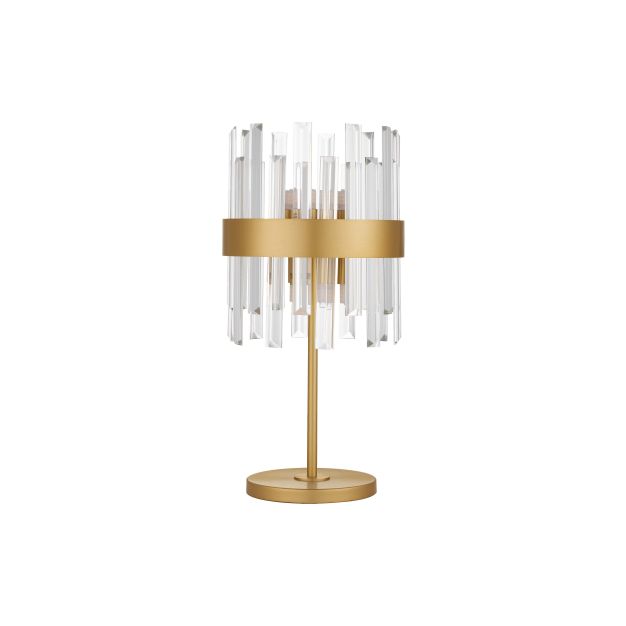 Nova Luce Crown - tafellamp - Ø 25 x 50 cm - satijn goud