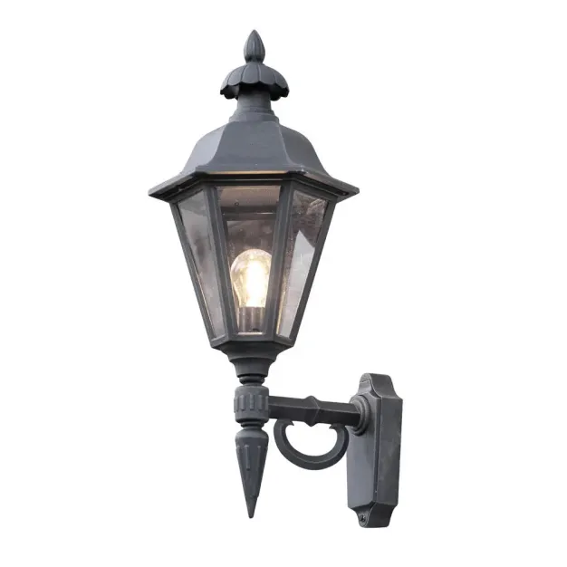 Konstsmide Pallas Up - buiten wandlamp - 28,5 x 25,5 x 60,5 cm - IP23 - mat zwart