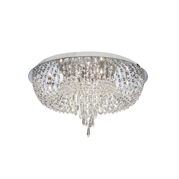 Searchlight Orion - plafondverlichting - Ø 50 x 31,5 cm - 10 x 14W halogeen incl. - chroom