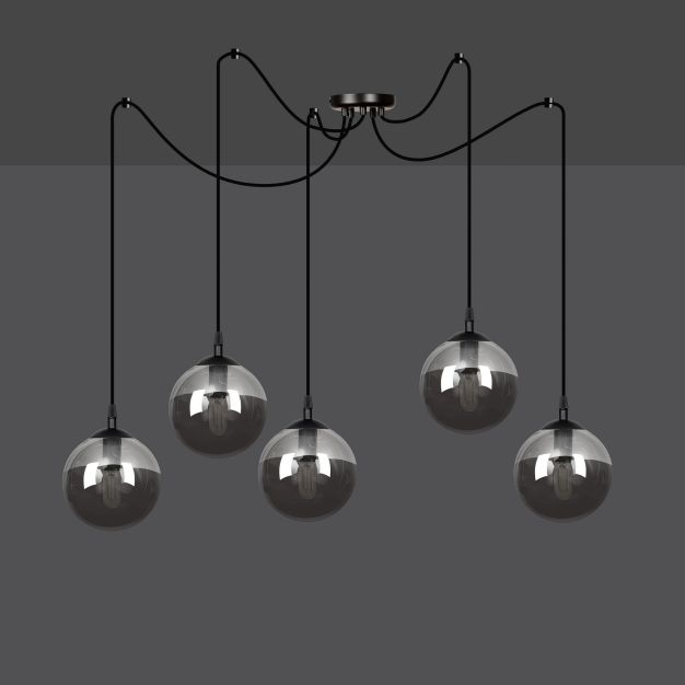 Emibig Gigi 5 - hanglamp - 14 x 200 cm - zwart