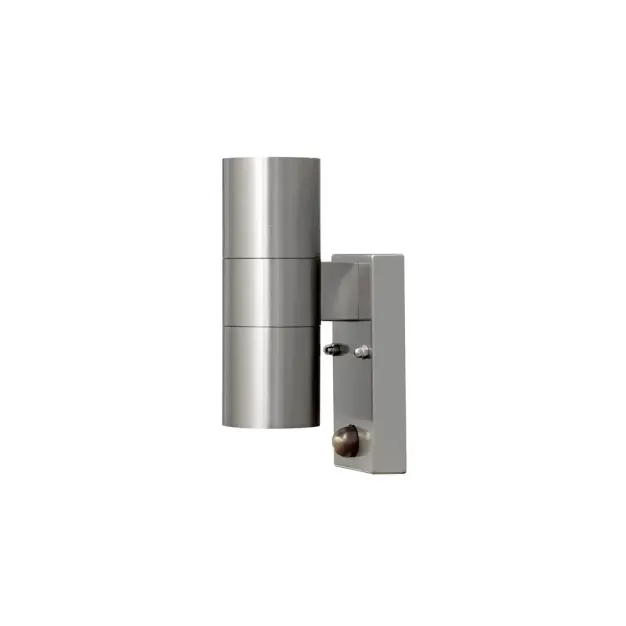Konstsmide Modena Double - buiten wandlamp met sensor -  6,5 x 11 x 20 cm - IP44 - roestvrij staal