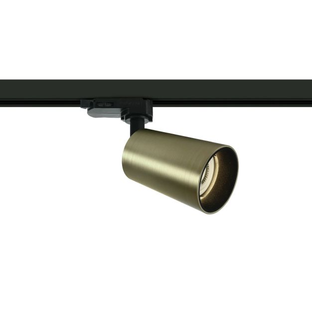 ONE Light Cone GU10 Track Spots - rail spot - 3-fase railsysteem - Ø 6,7 x 10 cm - geborsteld messing