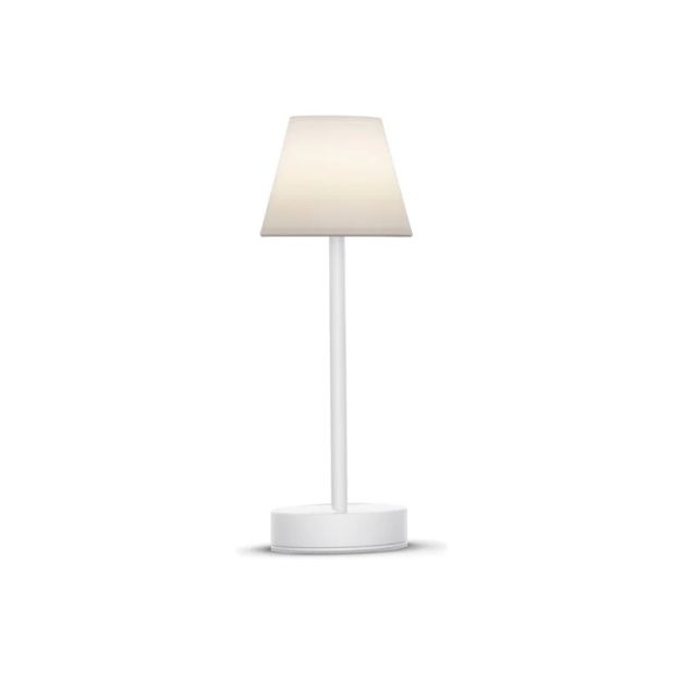 New Garden Lola Slim 30 - oplaadbare tafellamp met touch dimmer - Ø 11 x 32 cm - 1,9W dimbare LED incl. - IP44 - wit - witte lichtkleur