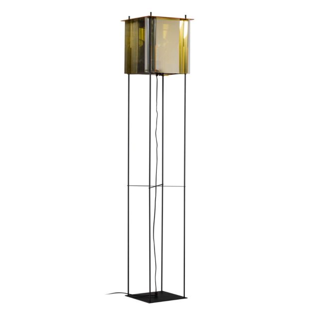 ETH Cube - vloerlamp - Ø 40 x 185 cm - zwart en goud/zilver