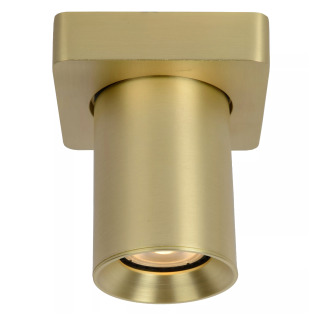 Lucide Nigel - opbouwspot - 10 x 10 x 11,3 cm - 5W dimbare LED incl. - dim to warm - mat goud