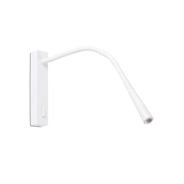 Faro Flin - wandverlichting met schakelaar - 35,6 x 3,5 x 27,3 cm - 3W LED incl. - mat wit