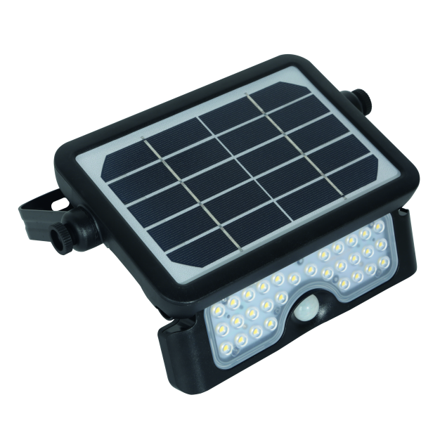 Century Italia Dverso - verstraler op zonne-energie met sensor - 21,7 x 3,3 x 14,9 cm - 5W LED incl. - IP65 - zwart
