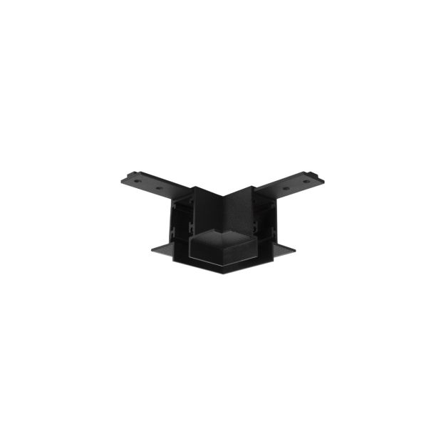 Nova Luce Ultra Slim - trimless inbouw magnetische rail met 1cm diepe vleugels - horizontale 90 graden connector - 5,9 x 5,9 cm - zwart