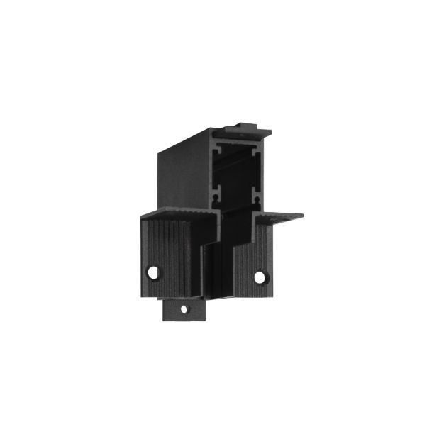 Nova Luce Ultra Slim - trimless inbouw magnetische rail met 1cm diepe vleugels - verticale 90 graden connector - 4,6 x 4,6 cm - zwart