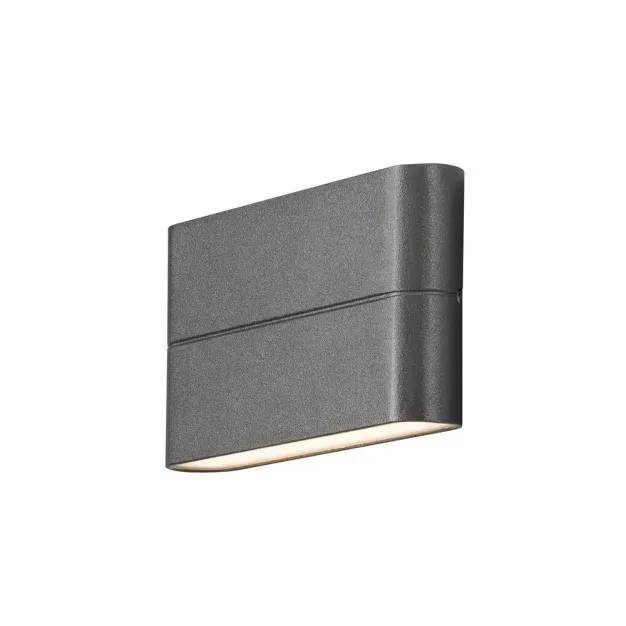 Konstsmide Chieri - buiten wandlamp - 17 x 3 x 9 cm - 12W LED incl. - IP54 - antraciet