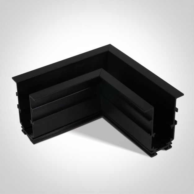 ONE Light magnetisch railsysteem MIDI - horizontaal inbouwhoekprofiel - 11 x 4,4 x 6,8 cm - zwart