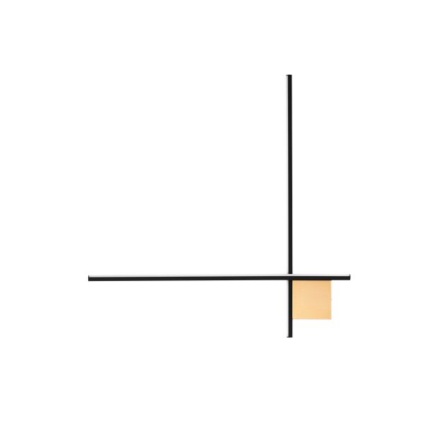 Nova Luce Cross - wandlamp - 80 x 80 x 4 cm - 20W dimbare LED incl. - geborsteld goud en zandzwart