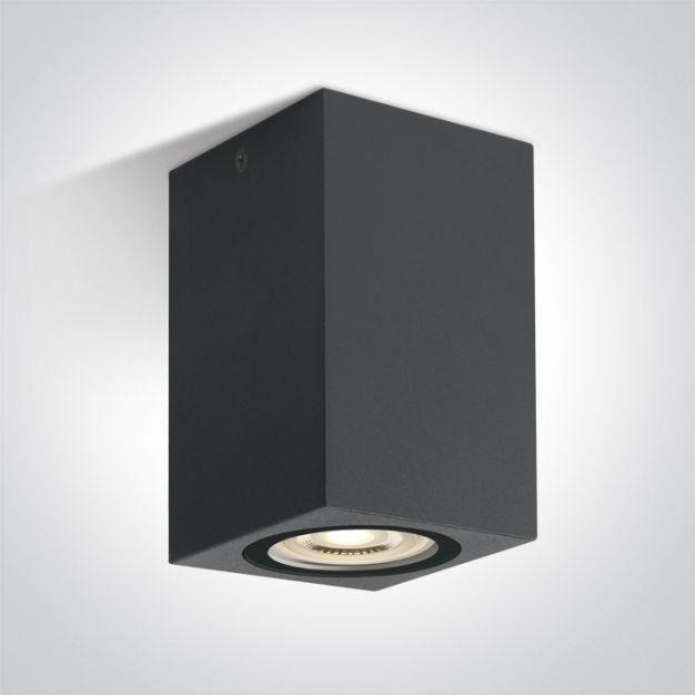 ONE Light GU10 Outdoor Cube Lights - opbouwspot 1L - 6,6 x 6,6 x 11 cm - IP65 - antraciet