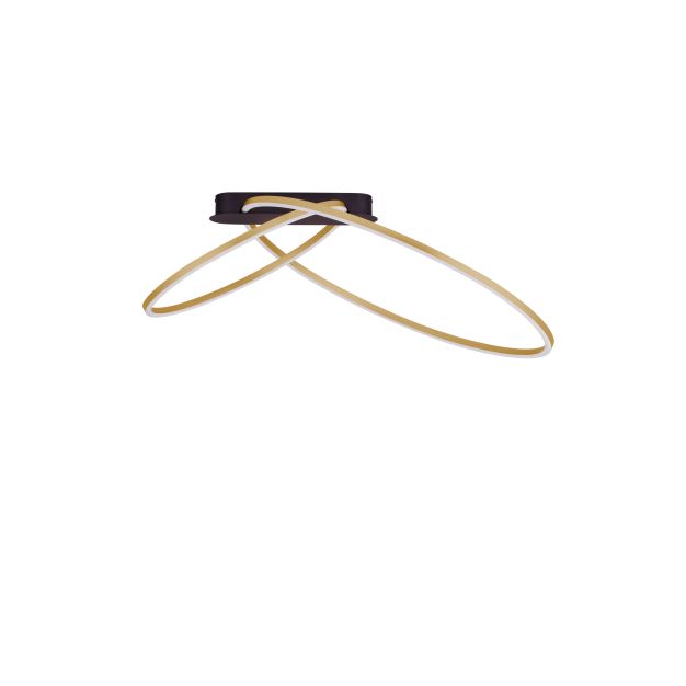 Nova Luce Kiklos - plafondlamp - Ø 72 x 30 cm - 42W dimbare LED incl. - messing goud